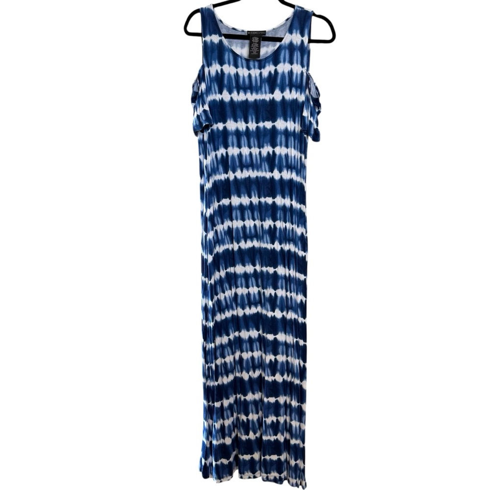 Women’s size Large Design History Blue and White Maxi Sundress